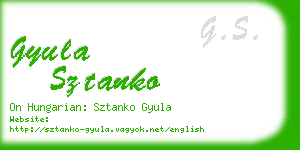 gyula sztanko business card